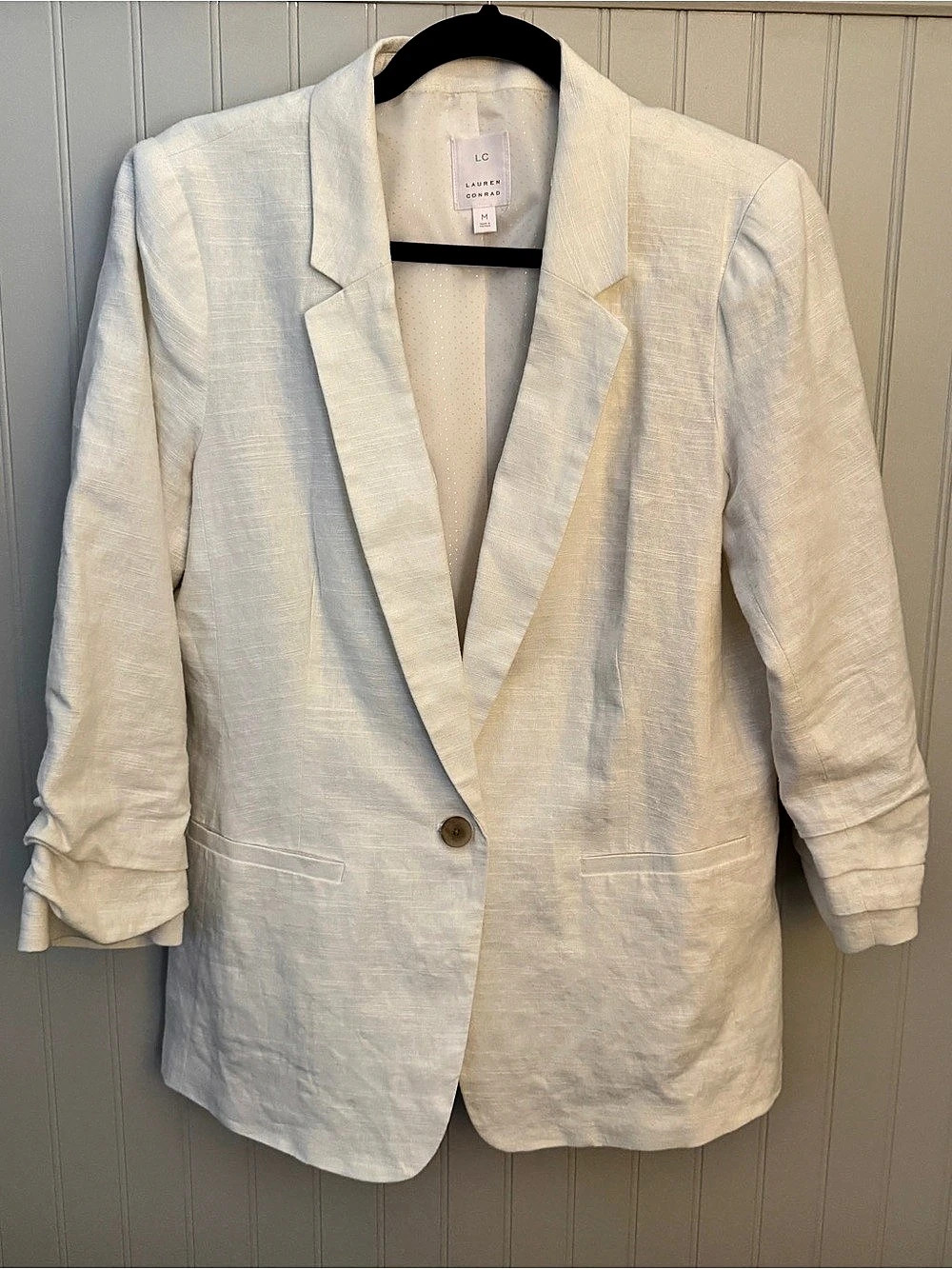 Linen-Style White Blazer Size Medium